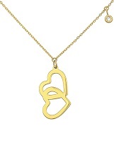 very nice italian gold interlocking open hearts charm necklace